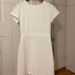 Club Monaco Scallop White Dress